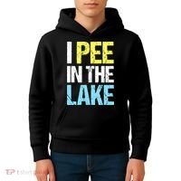 I Pee In The Lake Funny Summer Vacation Kids Hoodie thumb 4