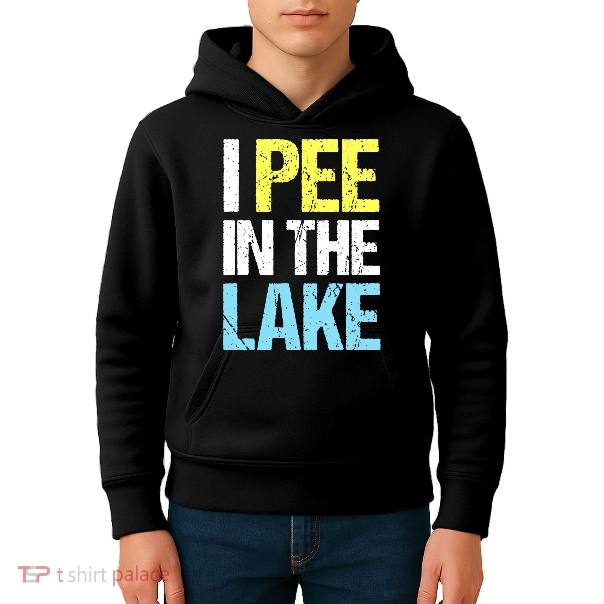 I Pee In The Lake Funny Summer Vacation Kids Hoodie