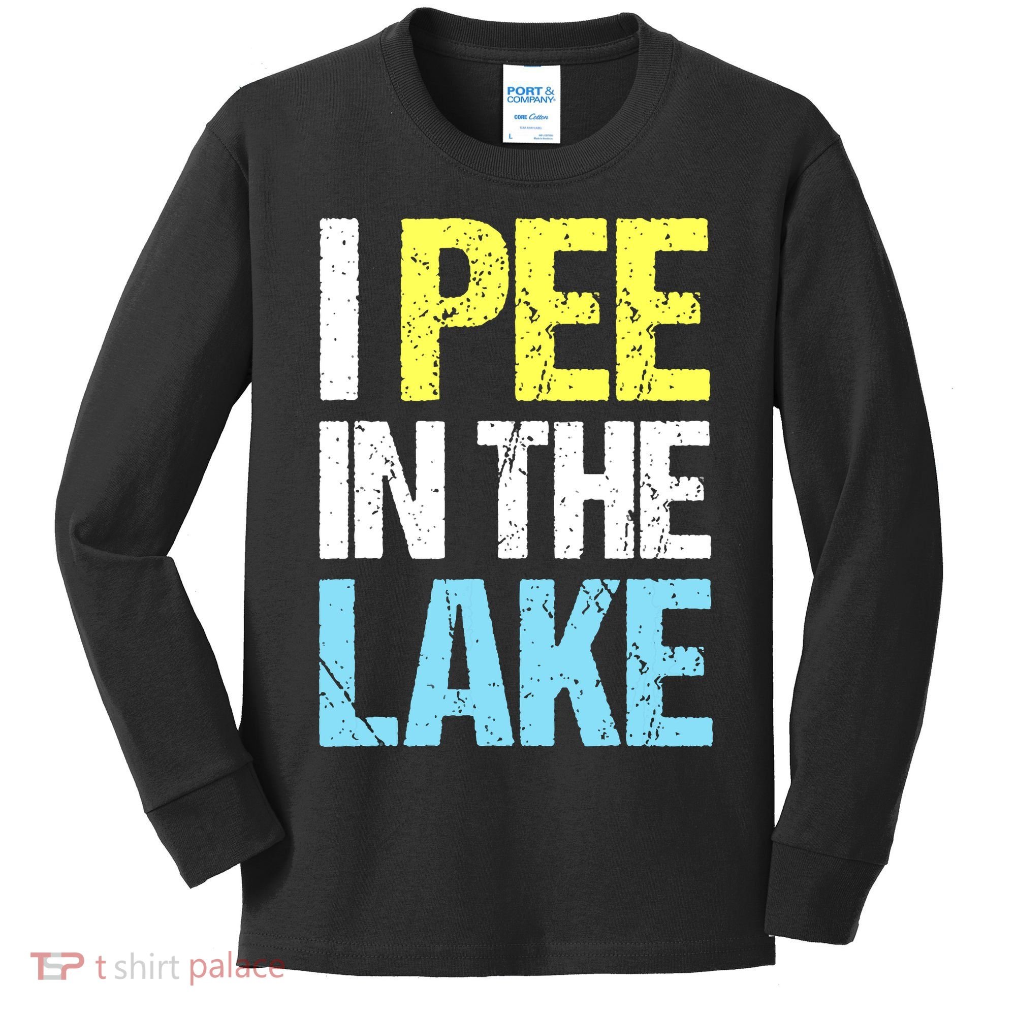I Pee In The Lake Funny Summer Vacation Kids Long Sleeve Shirt