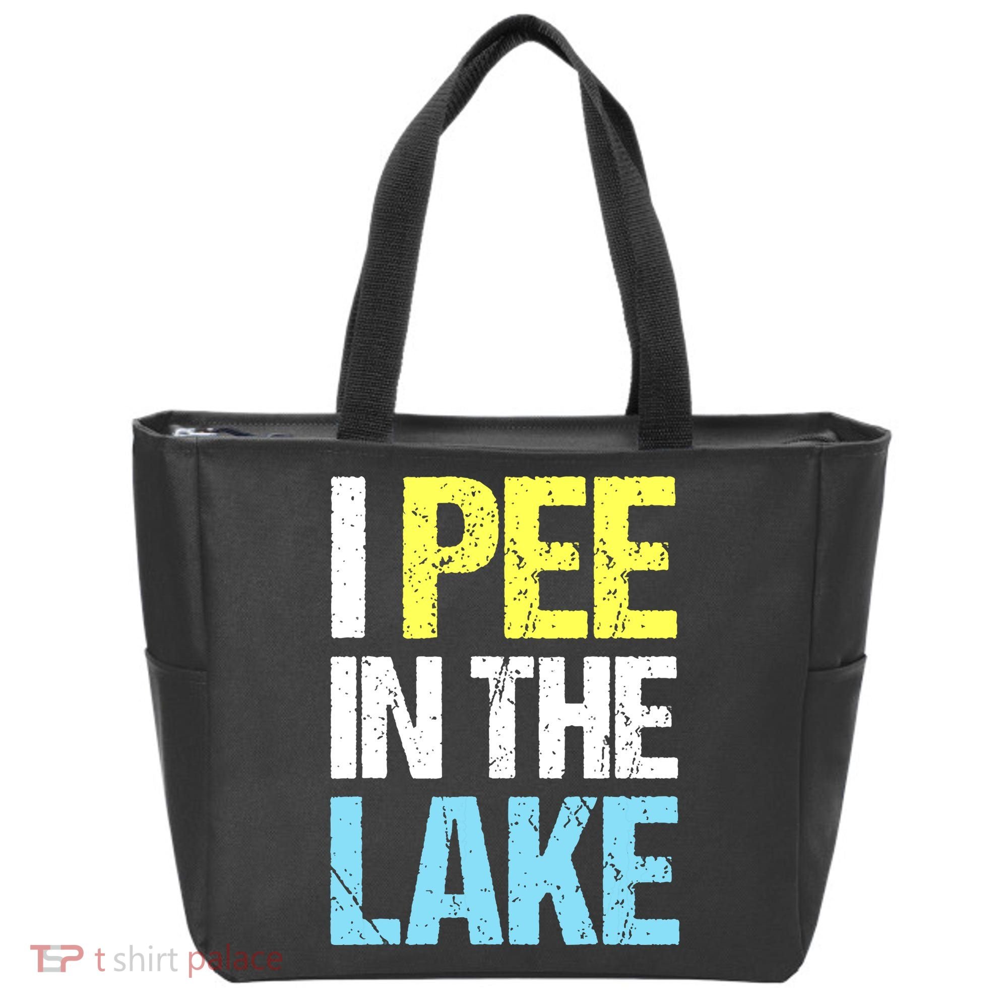 I Pee In The Lake Funny Summer Vacation Tote Bag