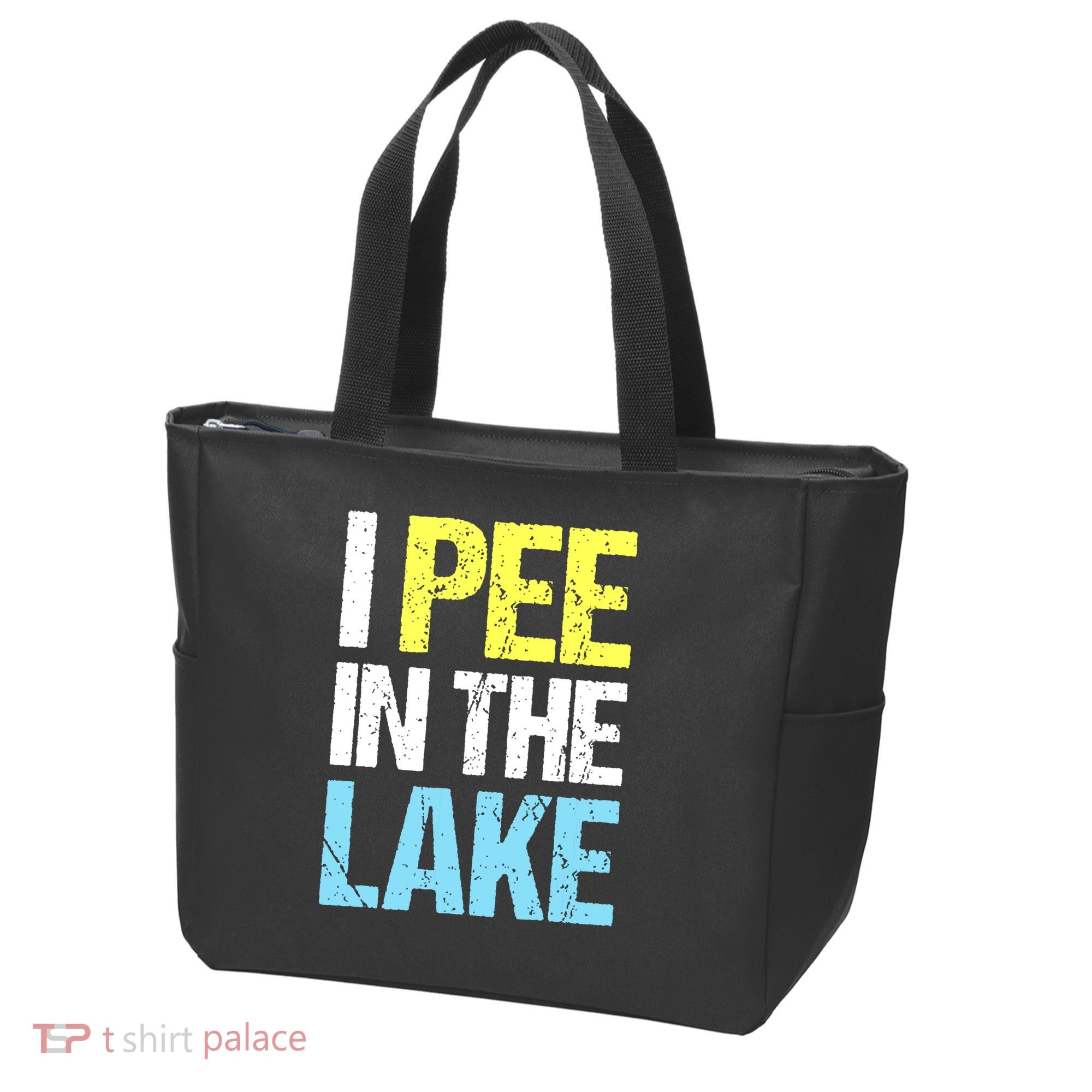 I Pee In The Lake Funny Summer Vacation Tote Bag