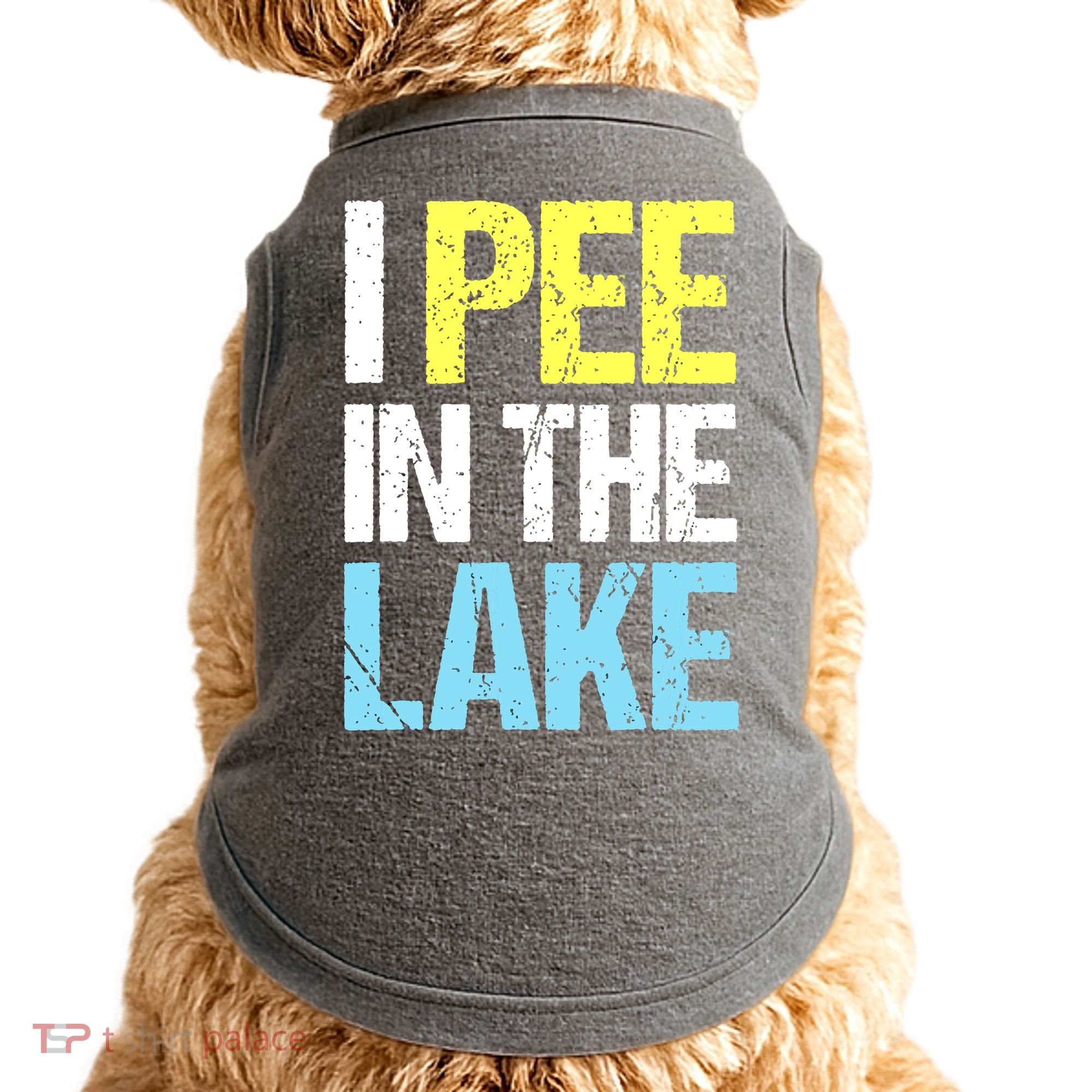 I Pee In The Lake Funny Summer Vacation Doggie Tank