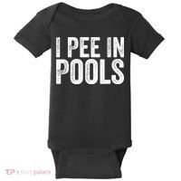 I Pee In Pools Funny Baby Bodysuit thumb 0