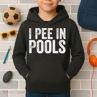 I Pee In Pools Funny Kids Hoodie thumb 2