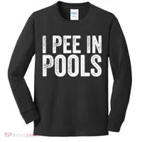 I Pee In Pools Funny Kids Long Sleeve Shirt thumb 0