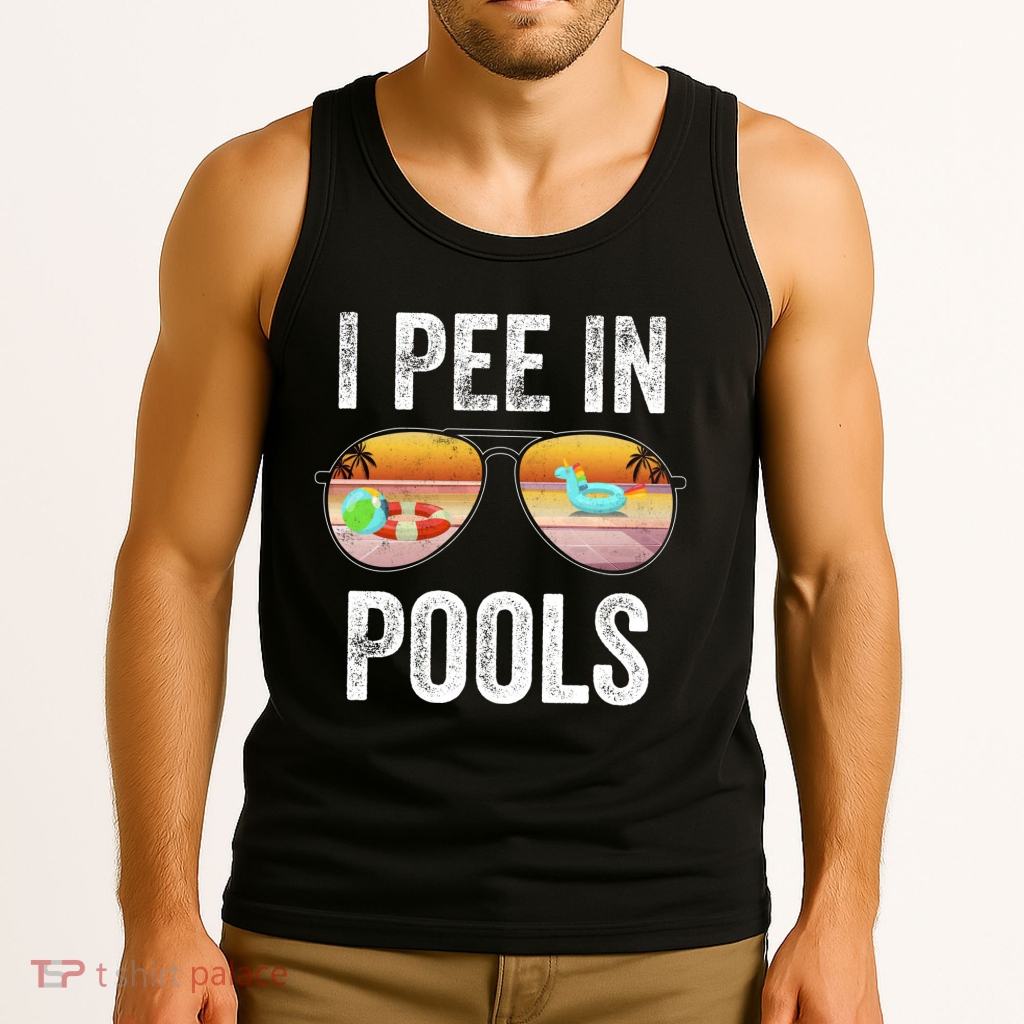 I Pee In Pools Funny Tank Top