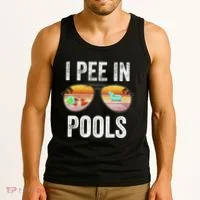 I Pee In Pools Funny Tank Top thumb 3