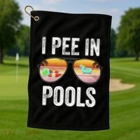 I Pee In Pools Funny Golf Towel thumb 1