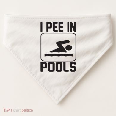 I Pee In Pools Funny I Pee In Pools USA-Made Doggie Bandana