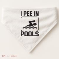 I Pee In Pools Funny I Pee In Pools USA-Made Doggie Bandana thumb 0