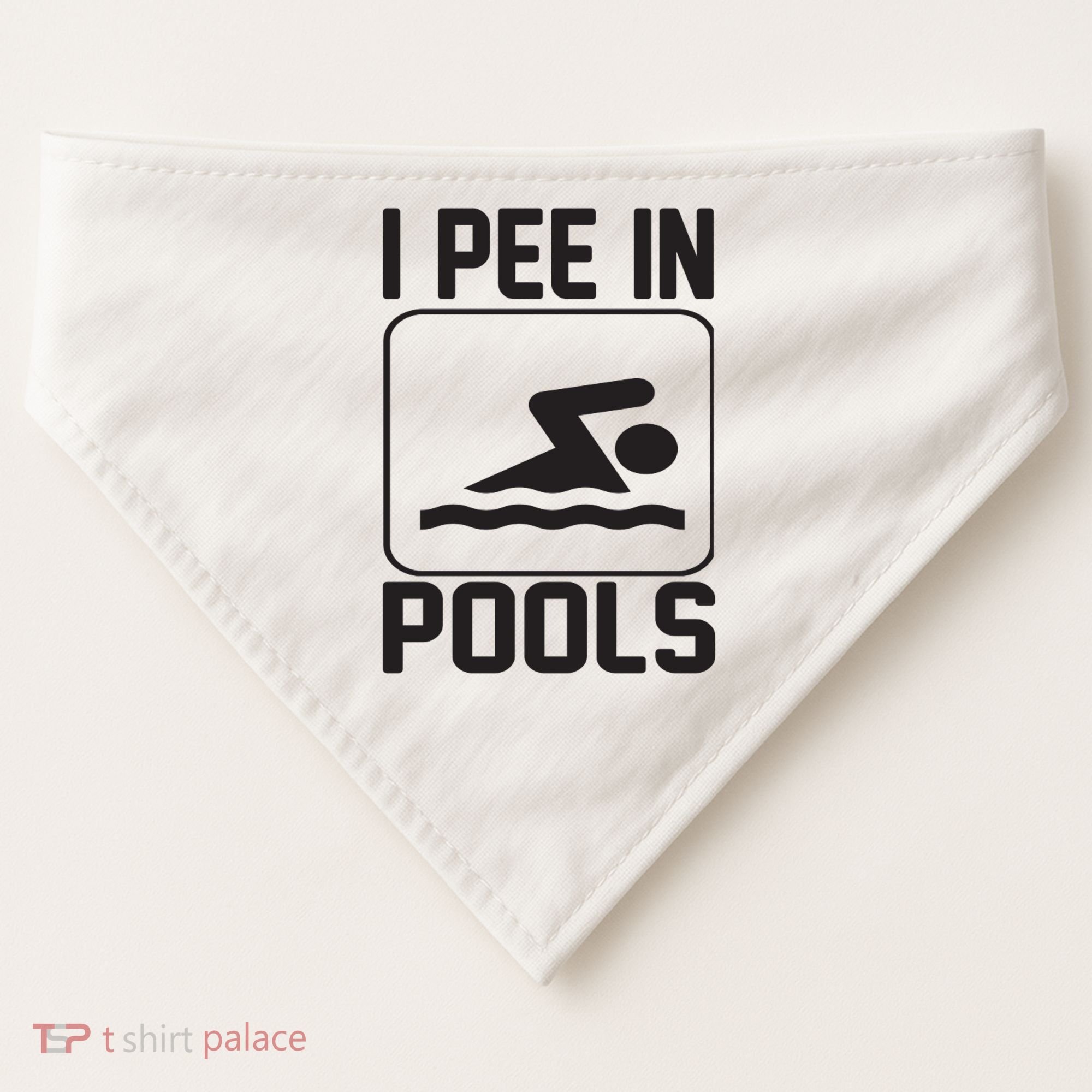 I Pee In Pools Funny I Pee In Pools USA-Made Doggie Bandana