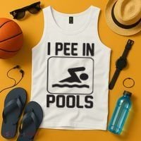 I Pee In Pools Funny I Pee In Pools Tank Top thumb 4