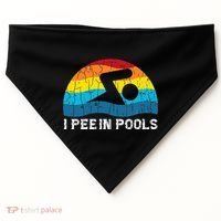 I Pee In Pools Funny Swimmer Swimming Coach Player Graphic USA-Made Doggie Bandana thumb 0