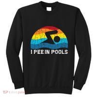 I Pee In Pools Funny Swimmer Swimming Coach Player Graphic Sweatshirt thumb 0