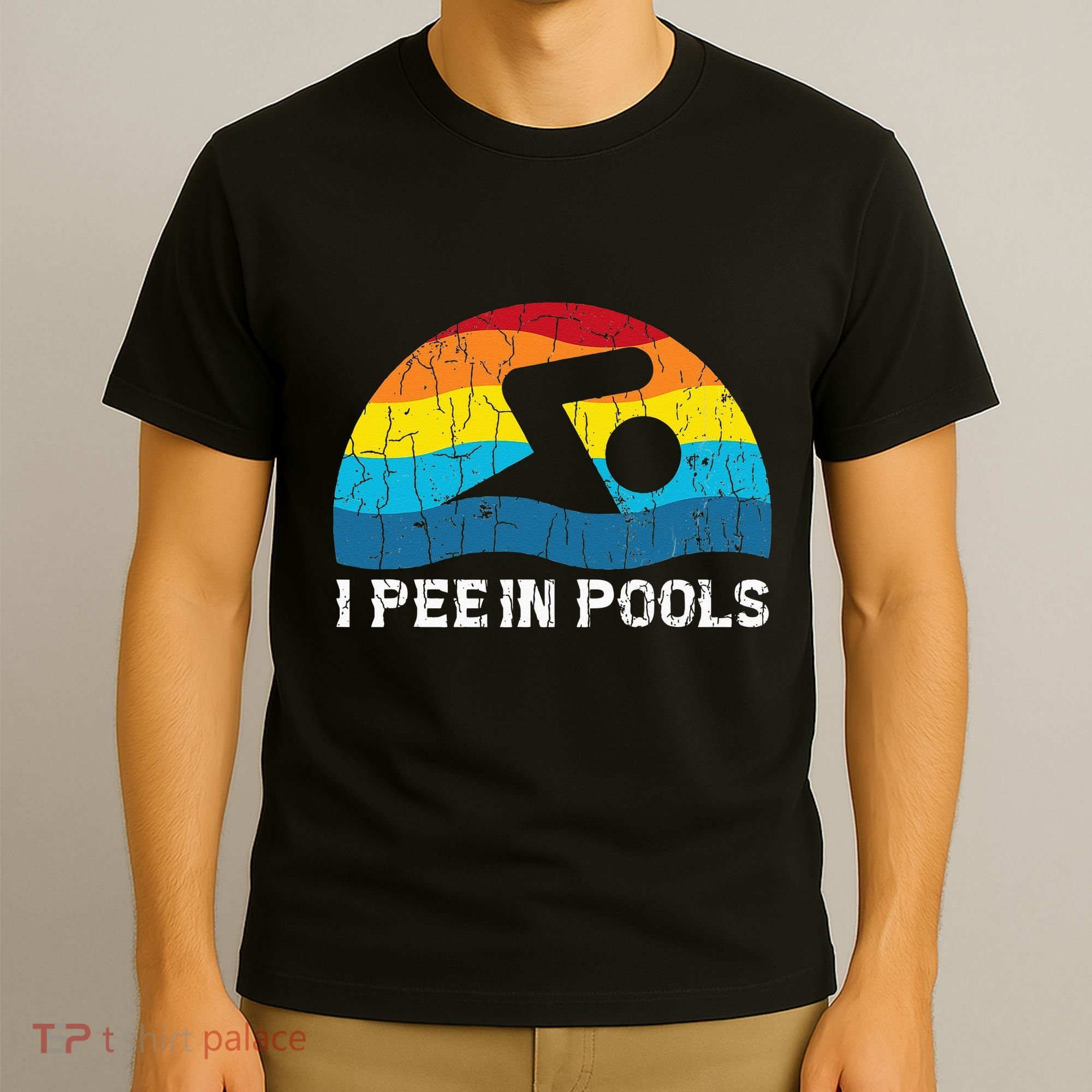 I Pee In Pools Funny Swimmer Swimming Coach Player Graphic T-Shirt