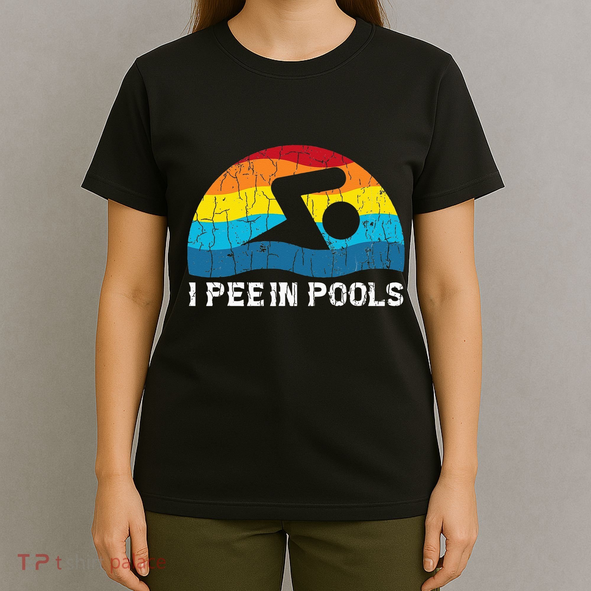 I Pee In Pools Funny Swimmer Swimming Coach Player Graphic T-Shirt