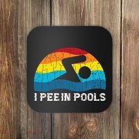 I Pee In Pools Funny Swimmer Swimming Coach Player Graphic Coaster thumb 0