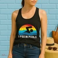 I Pee In Pools Funny Swimmer Swimming Coach Player Graphic Women's Tank Top thumb 2