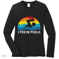 I Pee In Pools Funny Swimmer Swimming Coach Player Graphic Women's Long Sleeve Shirt thumb 0