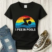 I Pee In Pools Funny Swimmer Swimming Coach Player Graphic Women's T-Shirt thumb 3