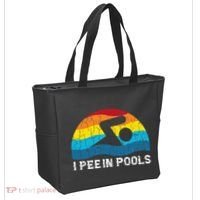 I Pee In Pools Funny Swimmer Swimming Coach Player Graphic Tote Bag thumb 2
