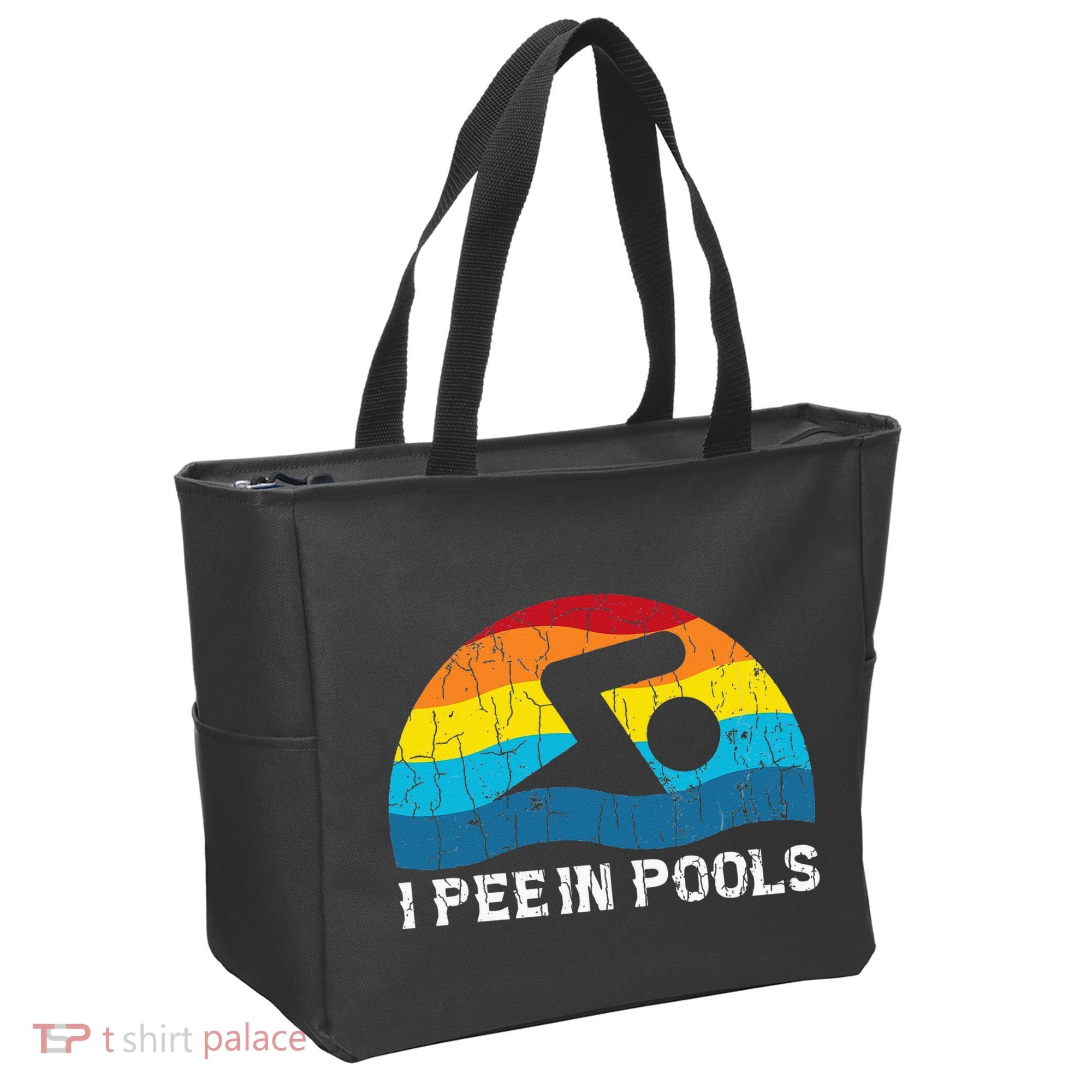 I Pee In Pools Funny Swimmer Swimming Coach Player Graphic Tote Bag