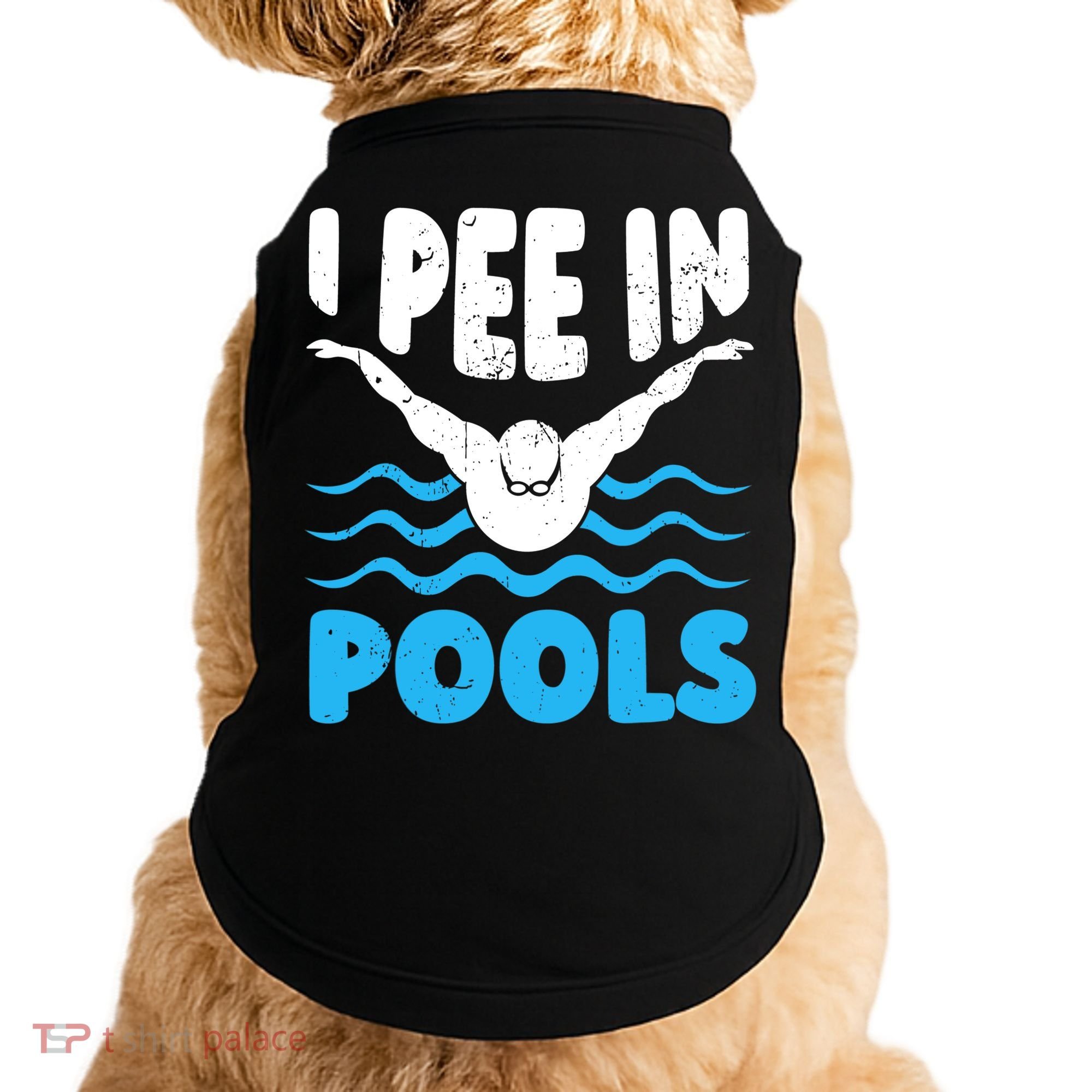 I Pee In Pools Funny Swimmer Swimming Coach Player Graphic Doggie Tank