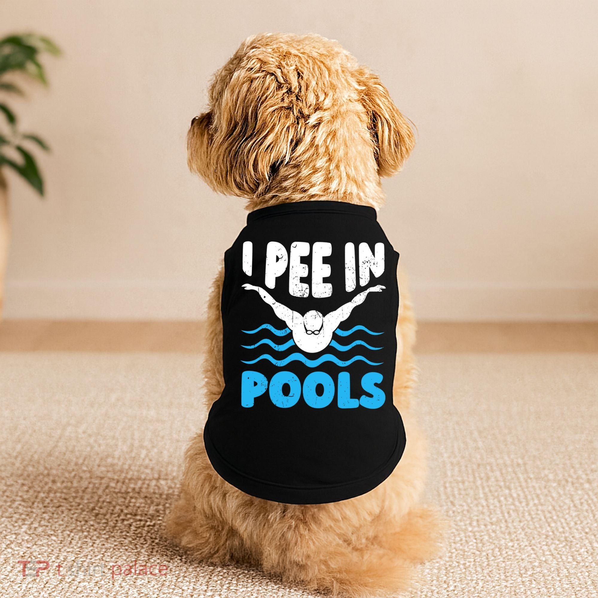 I Pee In Pools Funny Swimmer Swimming Coach Player Graphic Doggie Tank