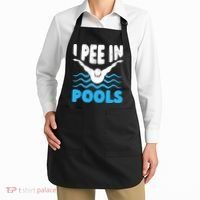 I Pee In Pools Funny Swimmer Swimming Coach Player Graphic Apron thumb 2