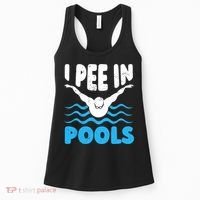 I Pee In Pools Funny Swimmer Swimming Coach Player Graphic Women's Tank Top thumb 0