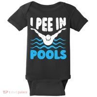I Pee In Pools Funny Swimmer Swimming Coach Player Graphic Baby Bodysuit thumb 0