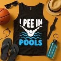 I Pee In Pools Funny Swimmer Swimming Coach Player Graphic Tank Top thumb 4
