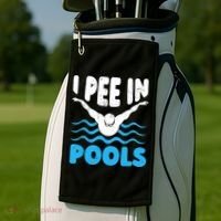 I Pee In Pools Funny Swimmer Swimming Coach Player Graphic Golf Towel thumb 2