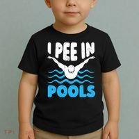 I Pee In Pools Funny Swimmer Swimming Coach Player Graphic Toddler T-Shirt thumb 2