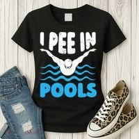 I Pee In Pools Funny Swimmer Swimming Coach Player Graphic Women's T-Shirt thumb 3