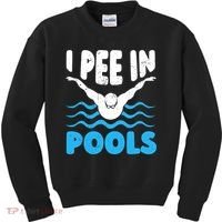 I Pee In Pools Funny Swimmer Swimming Coach Player Graphic Kids Sweatshirt thumb 0