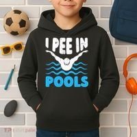 I Pee In Pools Funny Swimmer Swimming Coach Player Graphic Kids Hoodie thumb 2