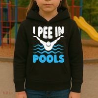 I Pee In Pools Funny Swimmer Swimming Coach Player Graphic Kids Hoodie thumb 3