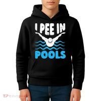 I Pee In Pools Funny Swimmer Swimming Coach Player Graphic Kids Hoodie thumb 4
