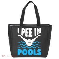 I Pee In Pools Funny Swimmer Swimming Coach Player Graphic Tote Bag thumb 0