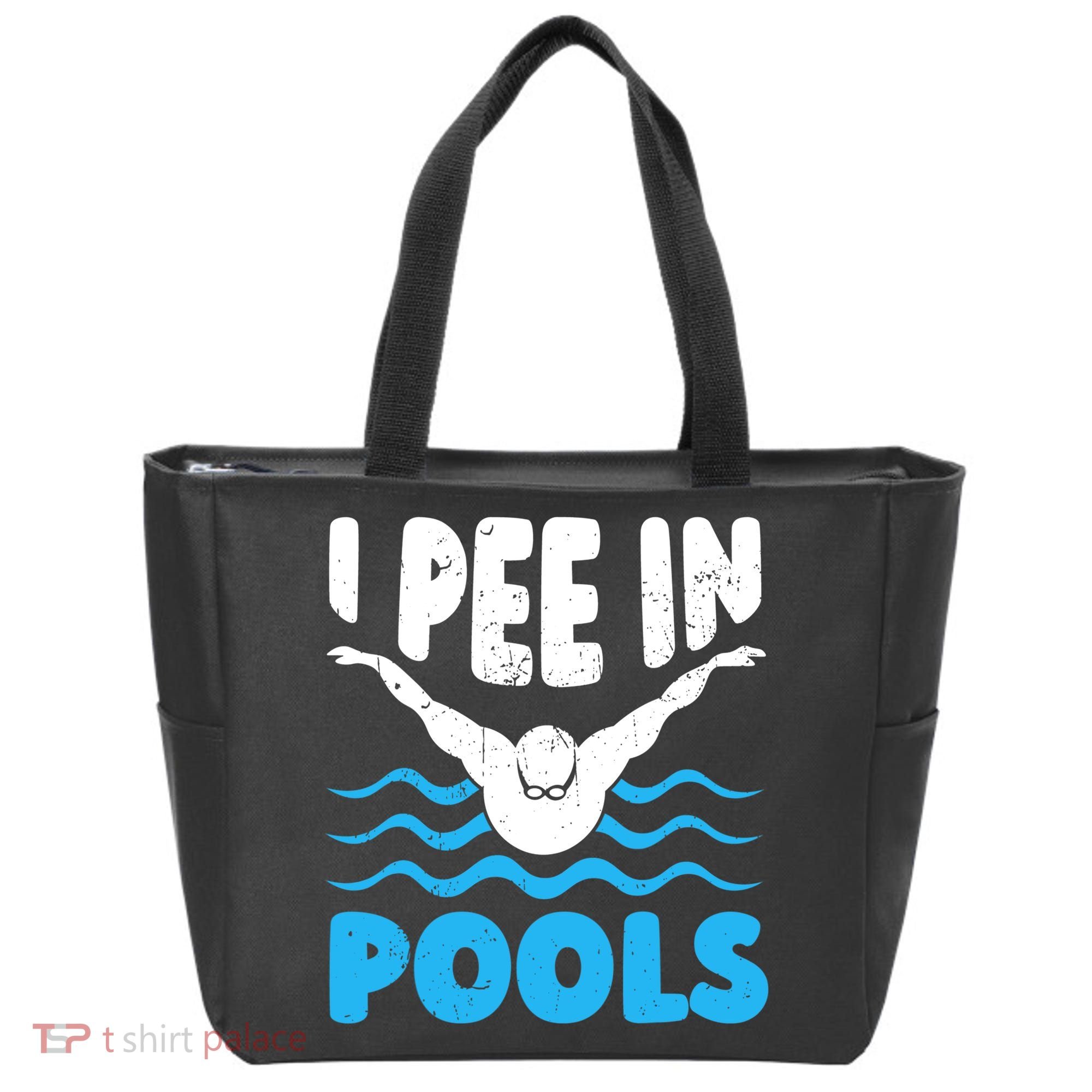 I Pee In Pools Funny Swimmer Swimming Coach Player Graphic Tote Bag