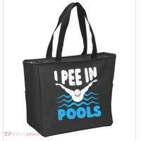 I Pee In Pools Funny Swimmer Swimming Coach Player Graphic Tote Bag thumb 2