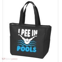 I Pee In Pools Funny Swimmer Swimming Coach Player Graphic Tote Bag thumb 3