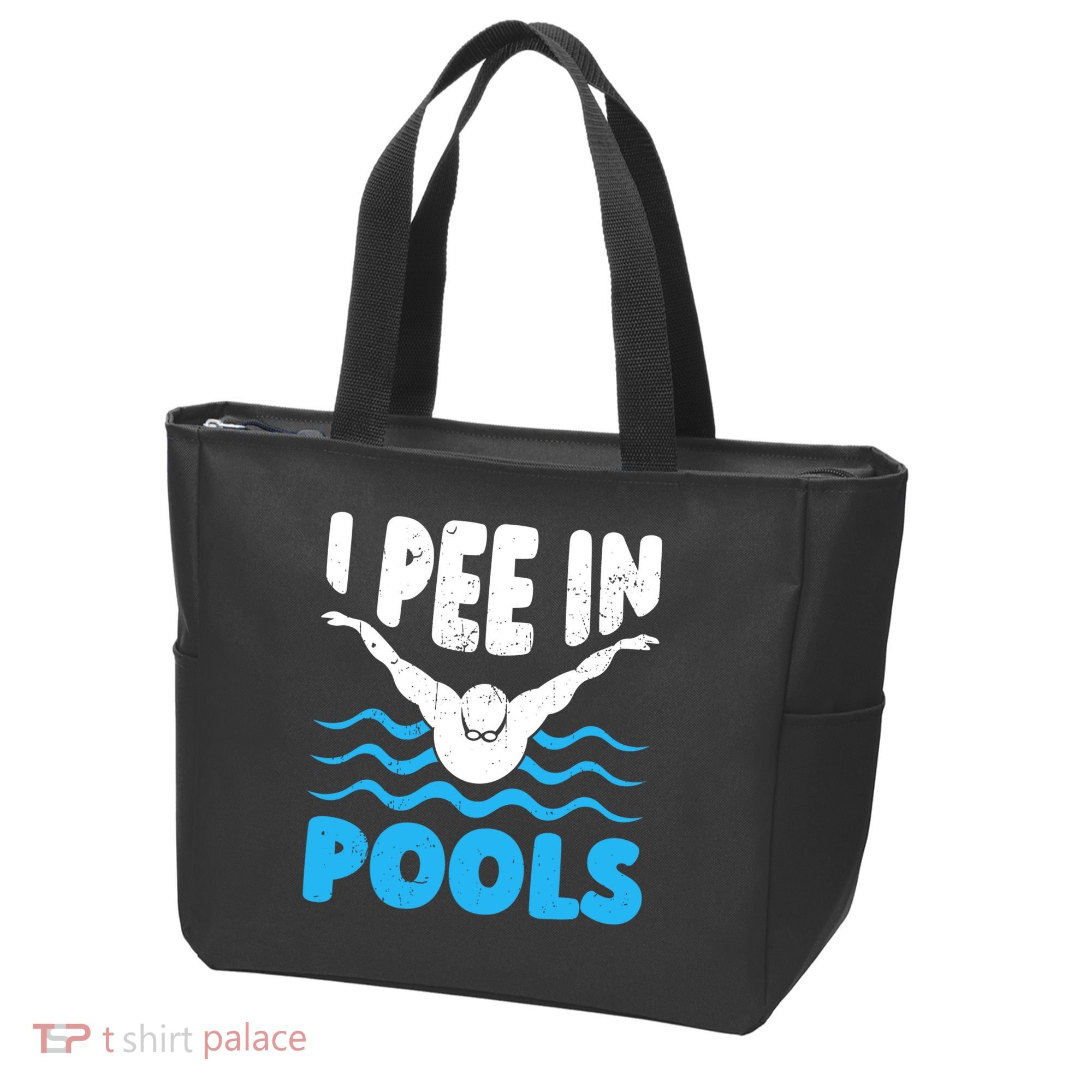 I Pee In Pools Funny Swimmer Swimming Coach Player Graphic Tote Bag