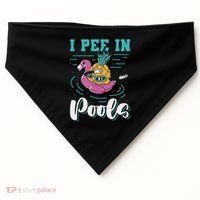I Pee In Pools Swimming Joke Peeing In Public Pools USA-Made Doggie Bandana thumb 0
