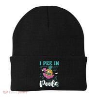 I Pee In Pools Swimming Joke Peeing In Public Pools Beanie thumb 0