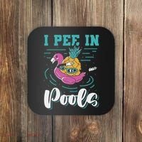 I Pee In Pools Swimming Joke Peeing In Public Pools Coaster thumb 0