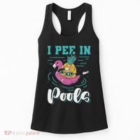 I Pee In Pools Swimming Joke Peeing In Public Pools Women's Tank Top thumb 0