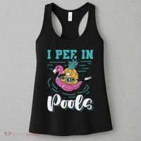 I Pee In Pools Swimming Joke Peeing In Public Pools Women's Tank Top thumb 3