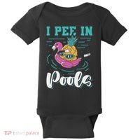 I Pee In Pools Swimming Joke Peeing In Public Pools Baby Bodysuit thumb 0